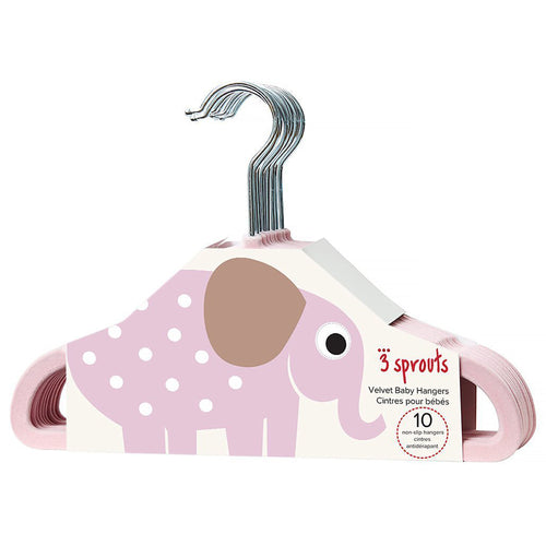pink velvet non-slip hangers (10 per set) - 3 Sprouts