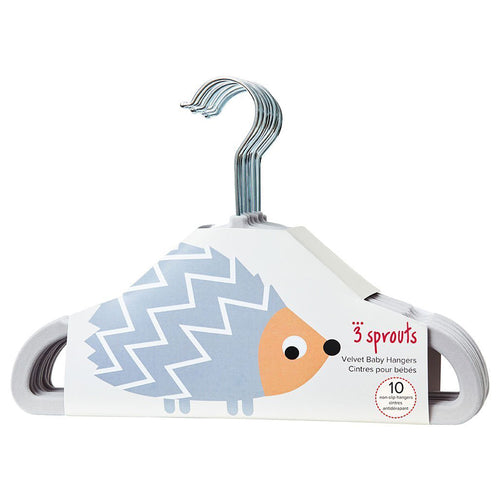 gray velvet non-slip hangers (10 per set)  - 3 Sprouts