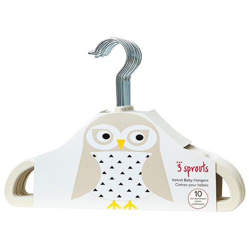 ivory velvet non-slip hangers (10 per set) - 3 Sprouts