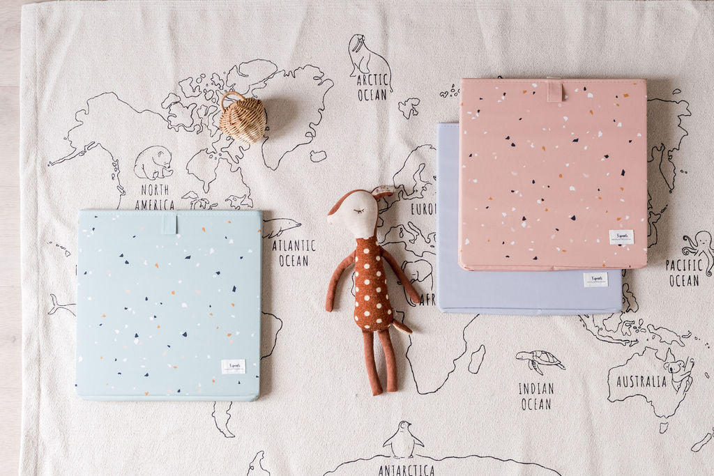 terrazzo clay recycled fabric storage box