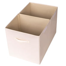 Load image into Gallery viewer, cream recycled fabric folding storage chest
