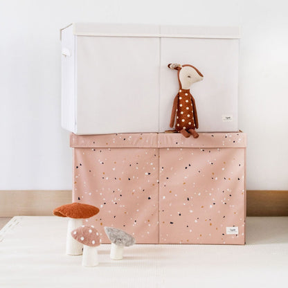 cream recycled fabric folding storage chest