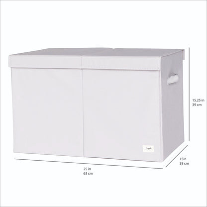 light grey recycled fabric folding storage chest