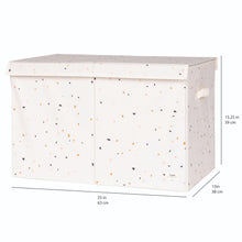 Load image into Gallery viewer, terrazzo cream recycled fabric folding storage chest
