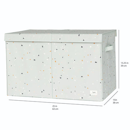 terrazzo green recycled fabric folding storage chest