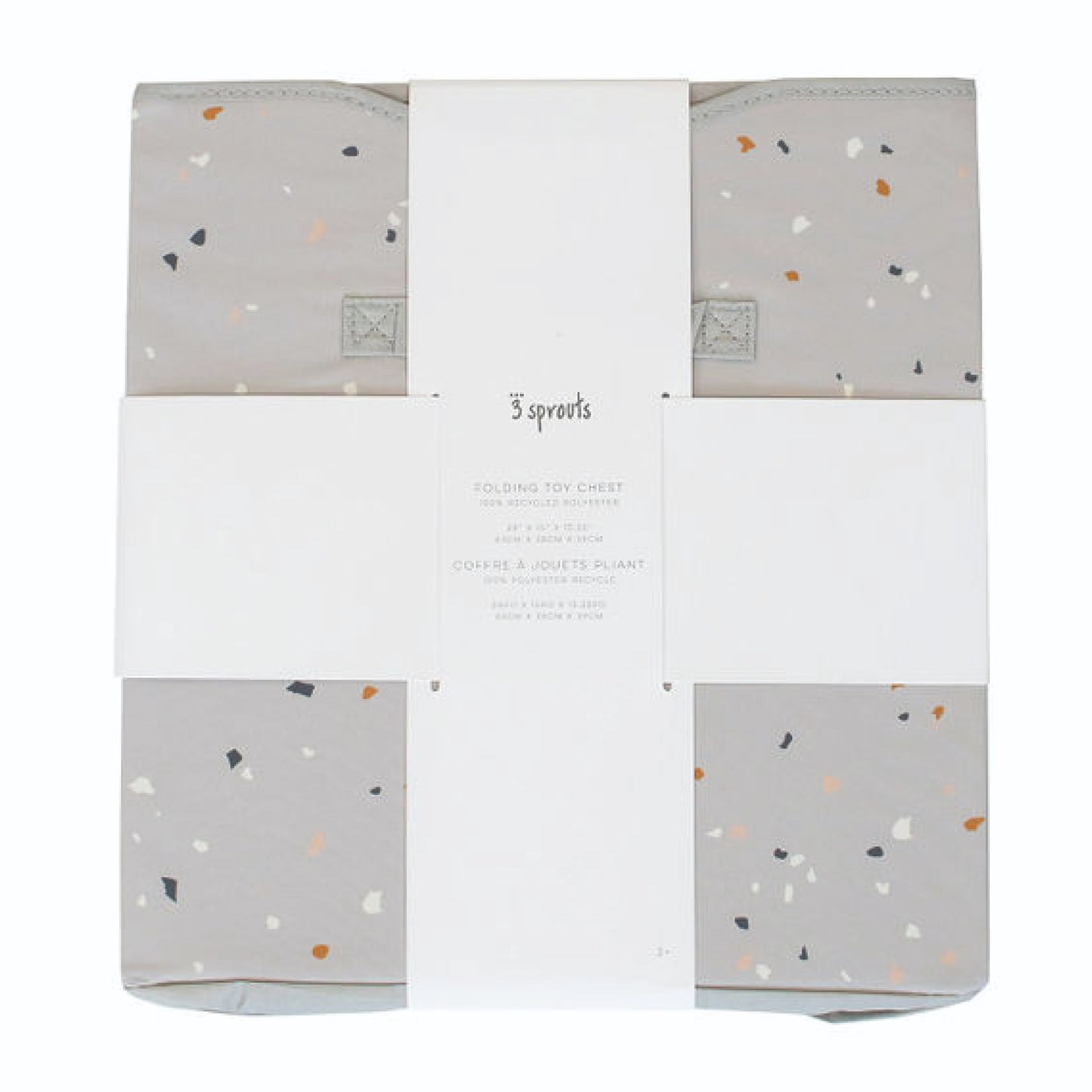 terrazzo light grey recycled fabric folding storage chest