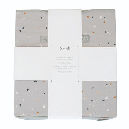 terrazzo light grey recycled fabric folding storage chest