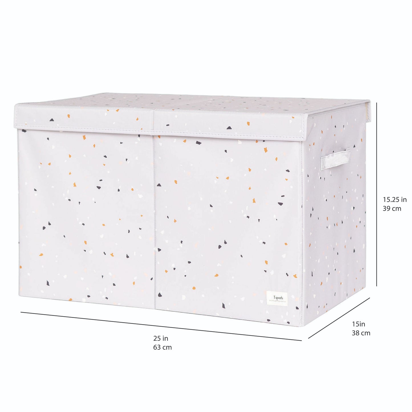 terrazzo light grey recycled fabric folding storage chest