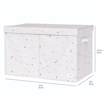 terrazzo light grey recycled fabric folding storage chest