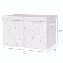 Load image into Gallery viewer, terrazzo light gray recycled fabric folding storage chest
