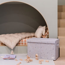 Load image into Gallery viewer, terrazzo light gray recycled fabric folding storage chest
