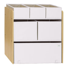 Load image into Gallery viewer, cream recycled fabric multi-bin toy organizer
