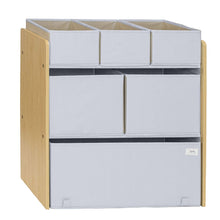 Load image into Gallery viewer, gray recycled fabric multi-bin toy organizer
