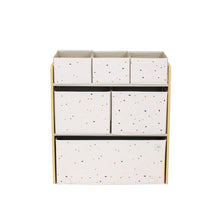 Load image into Gallery viewer, terrazzo palest pink recycled fabric multi-bin toy organizer
