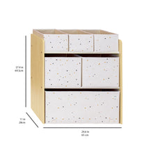 Load image into Gallery viewer, terrazzo palest pink recycled fabric multi-bin toy organizer
