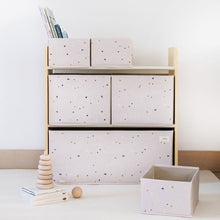 Load image into Gallery viewer, terrazzo palest pink recycled fabric multi-bin toy organizer
