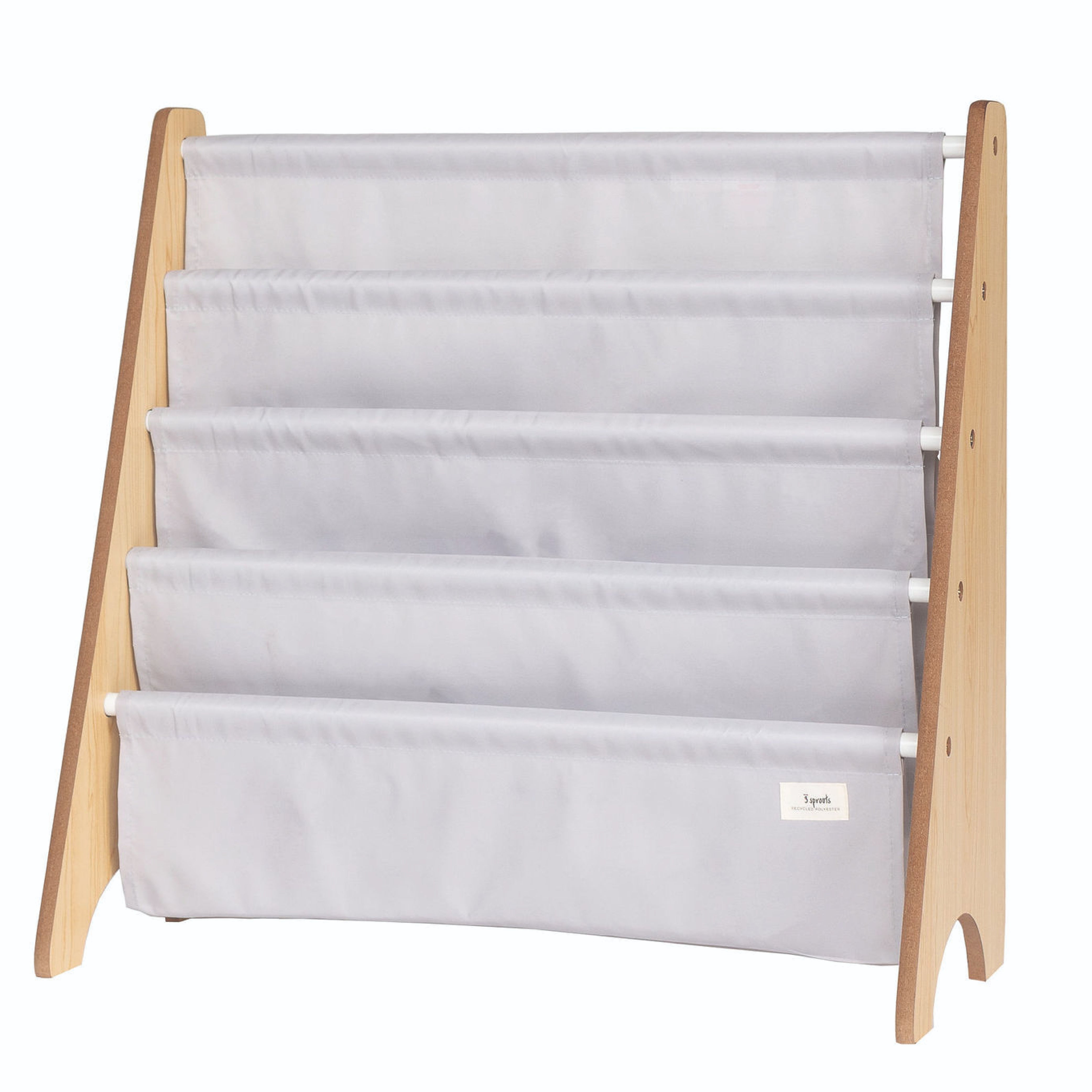 light grey recycled fabric book rack – 3sprouts.ca