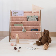 Load image into Gallery viewer, terrazzo clay recycled fabric book rack
