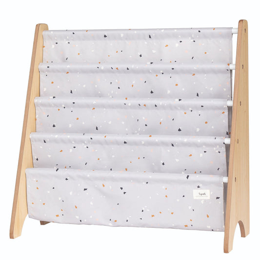 terrazzo light grey recycled fabric book rack