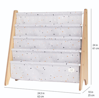 terrazzo light grey recycled fabric book rack