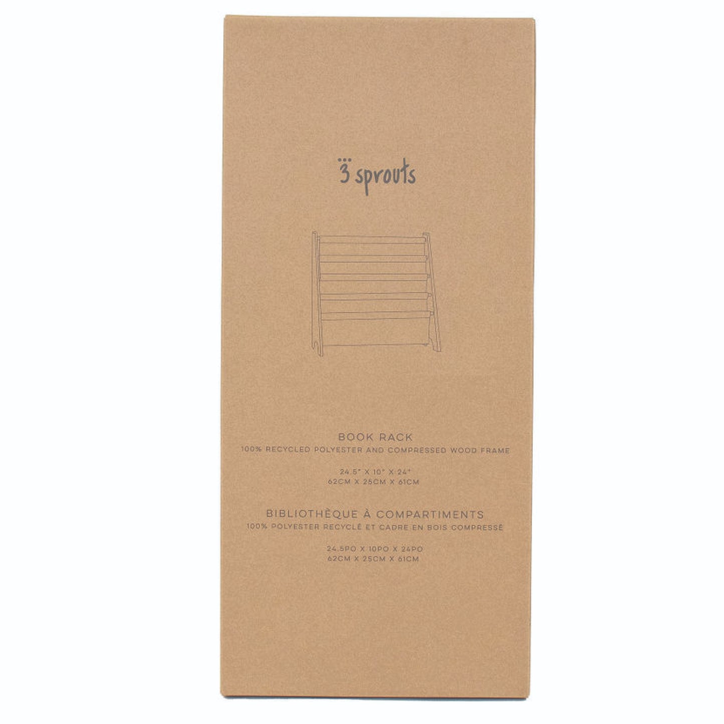 terrazzo light grey recycled fabric book rack