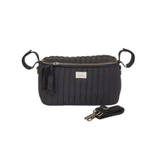 Load image into Gallery viewer, black quilted stroller organizer
