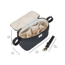 Load image into Gallery viewer, black quilted stroller organizer
