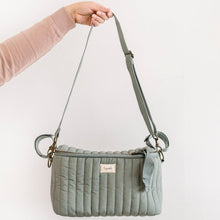 Load image into Gallery viewer, balsam green quilted stroller organizer
