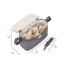 Load image into Gallery viewer, charcoal gray quilted stroller organizer
