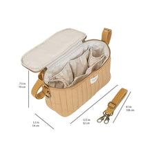 Load image into Gallery viewer, mustard quilted stroller organizer
