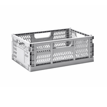 Load image into Gallery viewer, modern folding crate - light gray - 2 sizes available
