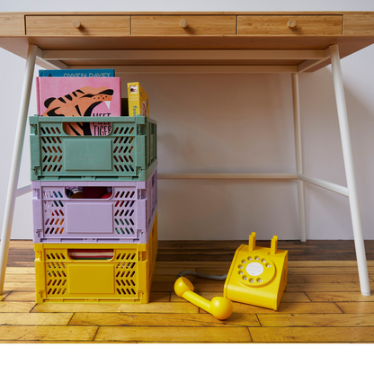modern folding crate - lilac - 2 sizes available