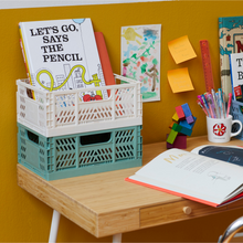 Load image into Gallery viewer, modern folding crate - cream - 2 sizes available
